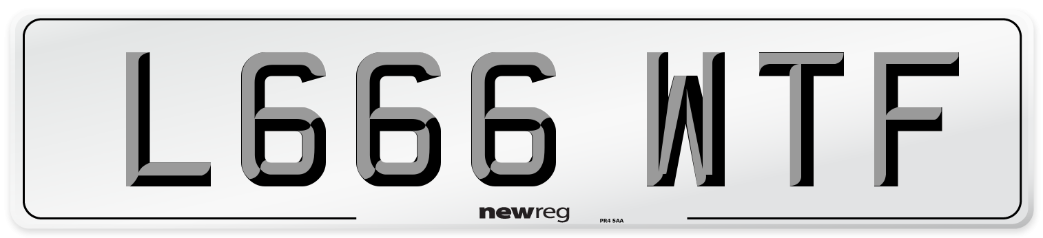 L666 WTF Number Plate from New Reg